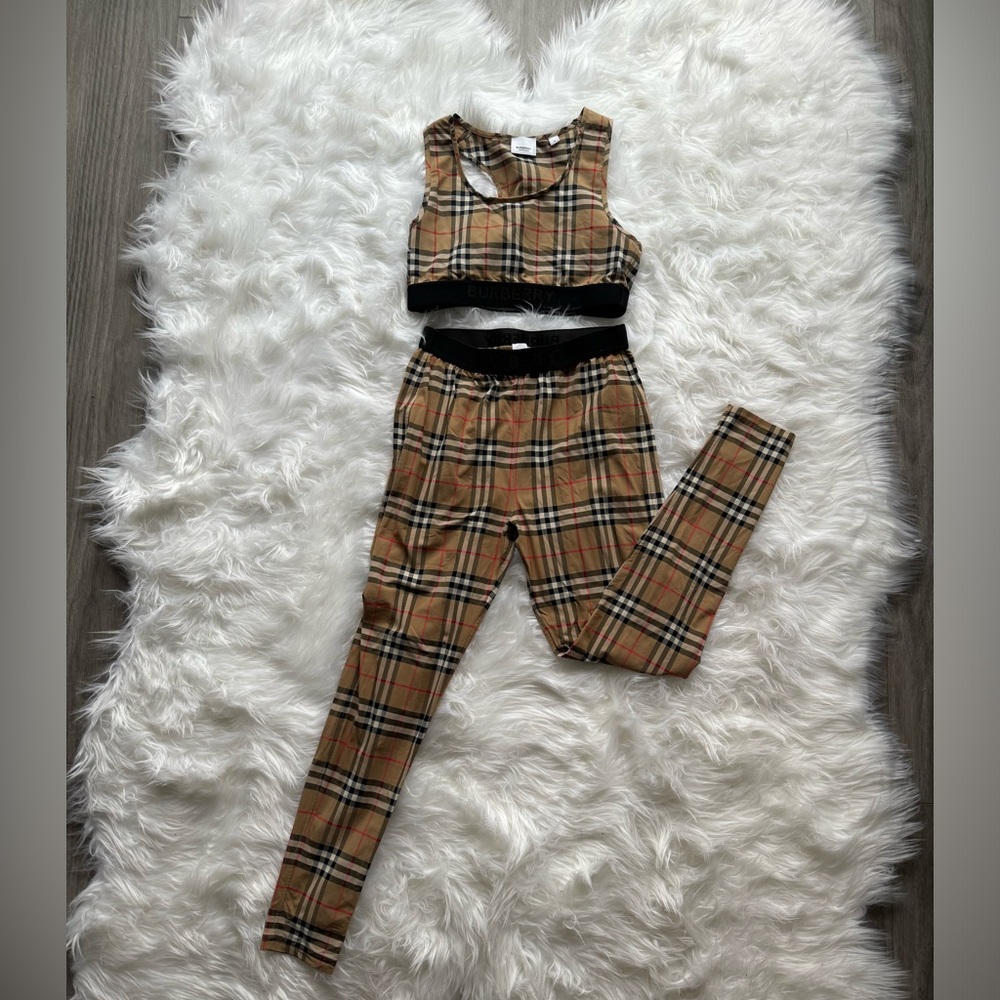 Burberry leggings and crop top. 100% authentic.